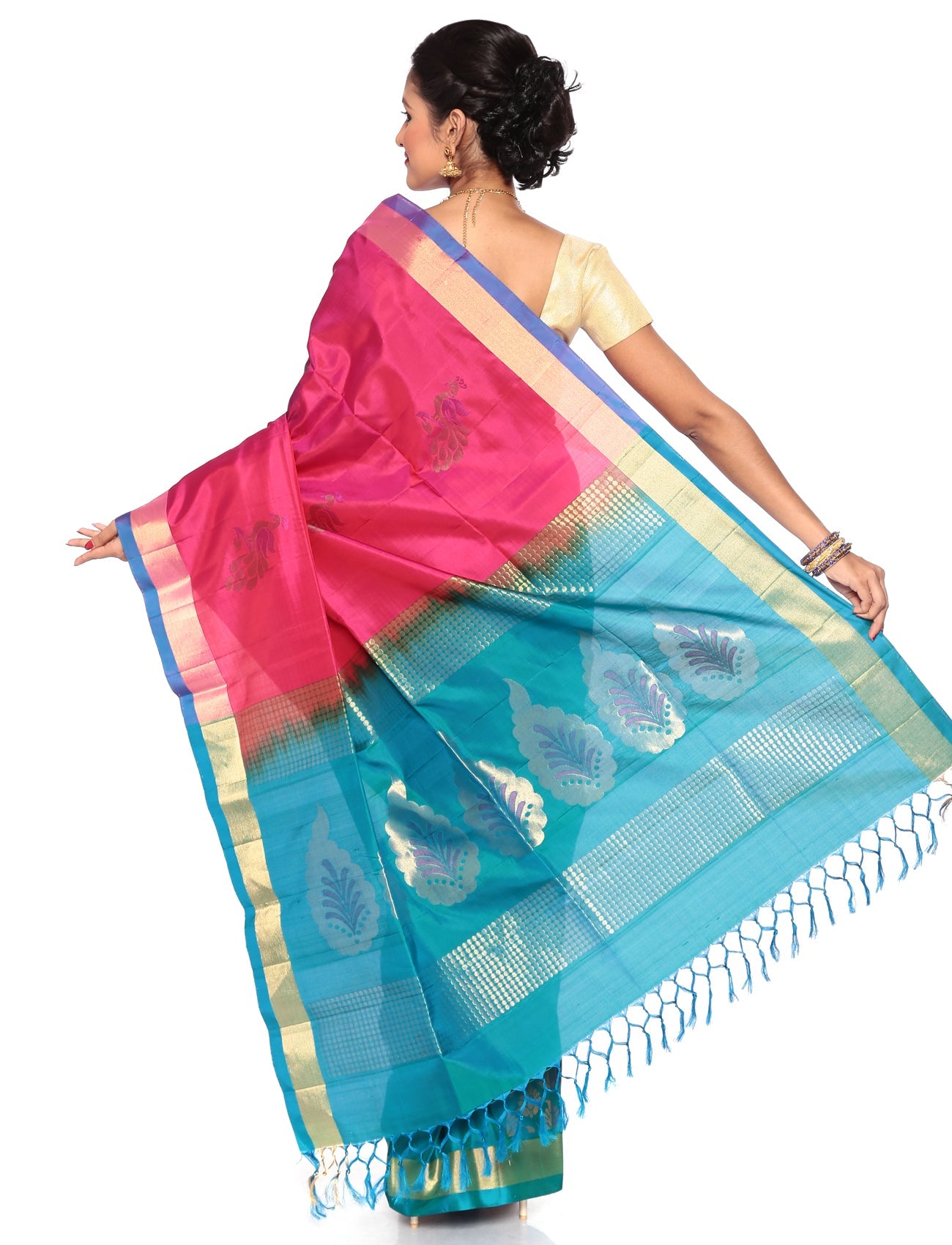 Buy Mandakini Kanchipuram Handloom Patli Pallu Pure Silk Sarees Online
